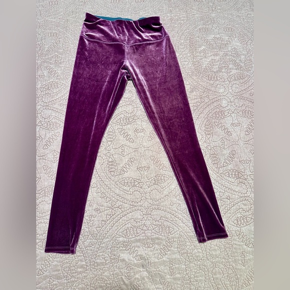 Women with Control Purple Velvet Leggings - XS - Picture 2 of 13
